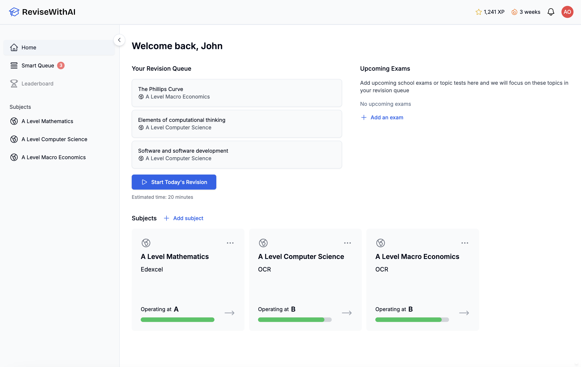 ReviseWithAI dashboard preview